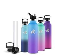 Mujigaga Botella Termica 0.75 litro- Botella Agua Acero Inoxidable con Pajita- Cantimplora sin BPA- A Prueba de Fugas- Cantimplora Acero Inoxidable- Fácil de limpiar, Termo para Correr, Gym, Deportes