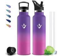 Mujigaga Botella Termica 1 litro, Botella Agua Acero Inoxidable, A Prueba de Fugas, Cantimplora con Pajita, sin BPA, Acero Inoxidable 18/8, Cantimplora para la Cámping, Gimnasio, Senderismo