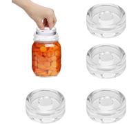 Mujiluxe Pesos de fermentación, pesos de vidrio para fermentación, pepinos, peso de vidrio para fermentación con boca ancha, 4 unidades, diámetro de 7 cm