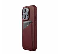 Mujjo Leather Wallet Case iPhone 15 Pro bordeaux - MUJJO-CL-040-BN