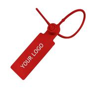 Muka 100 Bridas Personalizadas con Etiqueta grabada a láser, Sello de Seguridad de plástico Impreso, autoblocante, 23 cm/9 Pulgadas, Red