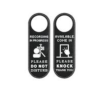 MUKA No Moleste Cartele para Puerta con Texto de Do Not Disturb Door Logotipo Puerta Por Favor Llame a La Puerta PU 9,4 X 3,1 Pulgada