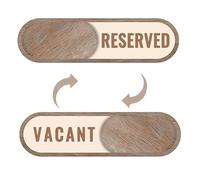 Muka Señal de privacidad para puerta vacante reservada, indicador de puerta deslizante que indica si la habitación está vacante u ocupada, acrílico, 7 x 2 pulgadas