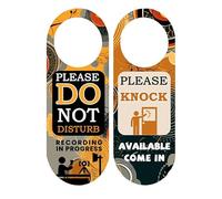 MUKA Señal para colgar en la puerta con texto en inglés «Do Not Disturb Door Hanger Sign» con texto en inglés "Do Not Disturb", con texto en inglés "Come in Please Knock", PVC, 8.8 x 3.1 pulgadas