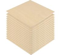 MUKCHAP 15 hojas cuadradas de madera contrachapada de 254 x 254 x 6 mm, hojas de madera sin acabar, tablero de madera de tilo para manualidades y dibujo