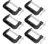 MUKCHAP 6 abrazaderas en C de 4 pulgadas, juego de abrazaderas de hierro maleable C, abrazaderas resistentes G con vigas en I, para carpintería y piezas de metal