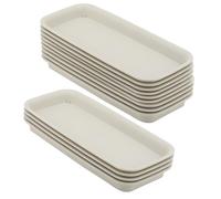 MUKCHAP Paquete de 12 bandejas rectangulares de goteo para plantas de 27,8 x 11 x 2,4 cm, bandeja de goteo para macetas de ventana, platillos para interiores y exteriores, tamaño superior de 30,5 x