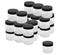 MUKCHAP Paquete de 30 tarros redondos de plástico transparente de 150 ml con tapas, tarros de almacenamiento vacíos, nueces, manualidades y fabricación de limo