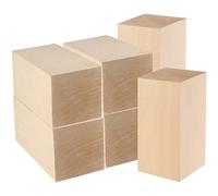 MUKCHAP Paquete de 6 bloques de tilo, 6 x 3 x 3 pulgadas de tilo, bloques grandes de madera blanda sin terminar para manualidades talladas y blanquear