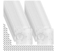 MUKLEI - 50 placas de reparación de bisagras de acero inoxidable, reparación de bisagras de armario de cocina, placa de reparación de puerta de armario, placa de reparación de bisagras de gabinete