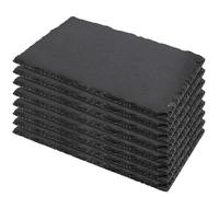 Muklei 8 pcs 10 x 4.7 pulgadas tablas de queso pizarra negra plato de servidor de pizarra negra con bandeja de servidor de piedra de pizarra de b