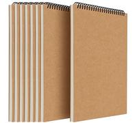 MUKLEI Paquete de 8 cuadernos de bocetos A4, cuaderno de bocetos de papel de 160 g/m², 30 hojas/60 páginas, tapa de papel kraft marrón