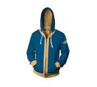 Mukola Sudadera Unisex con Capucha Vault 33 con Estampado 3D, con Cremallera, Disfraz de Cosplay, Azul, Large