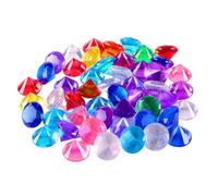 MUKSUET 50 piedras preciosas de 4 cm, multicolor, gran diamante, acrílico, decoración multicolor para búsqueda del tesoro, fiesta de cumpleaños, decoración de mesa, regalo de fiesta