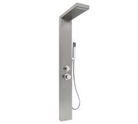 MUL-BOUTICA Columna de Ducha Hidromasaje Termostática Ajustable Con Temperatura y Flujo de Agua, Sistema Con Cascada (Plata-1,S2)