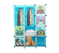 MUL-BOUTIQUE Mueble de almacenamiento infantil con 12 espacios de almacenamiento, armario bebe con cuatro capas con puertas, apto para ropa, zapatos, suministros de baño, juguetes