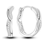 MULA S925 Pendientes de Aros de Plata Esterlina para Mujer Niña Mariposa Estrella Luna Trendy Cute Earrings 5A Cubic Circonia