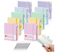 Mulaibdin 10 Piezas Libreta Pequeña, Cuaderno Pequeño Notas, A7 Libreta Bolsillo, Bloc de Notas Pequeño con Boligrafo, Mini Libretas Bonitas para Oficina,Escuela,Trabajo,Viaje,Regalo, 200 Páginas (B)