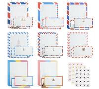 Mulaibdin 120 Piezas Juego de Papel de Cartas y Sobres Bonitos, 80 Hojas de Papel Membretado y 40 Sobres para Adultos, Vintage Juego de Papelería con Sobre Para Invitación,Viajes,Boda,Regalos