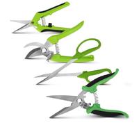 Mulaibdin 4 Piezas Tijeras de Podar, Tesoura de Podar Corona, Inoxidable Tijera Poda Manual, Tijeras Pequeñas de Podar Bonsai, Afilada Tijeras Jardineria para Flores,Setos,Frutas,Verduras,Plantas