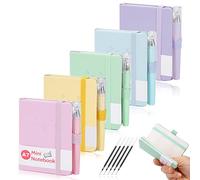 Mulaibdin 5 Piezas Libreta Pequeña, Cuaderno Pequeño Notas, A7 Libreta Bolsillo, Bloc de Notas Pequeño con Boligrafo, Mini Libretas Bonitas para Oficina,Escuela,Trabajo,Viaje,Regalo, 200 Páginas (A)