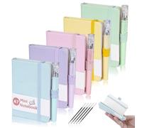 Mulaibdin 5 Piezas Libreta Pequeña, Cuaderno Pequeño Notas, Libreta a7 Bolsillo, Bloc de Notas Pequeño con Boligrafo, Mini Libretas Bonitas para Oficina,Escuela,Trabajo, Regalo, 200 Páginas