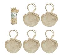 MULAIDI 5 bolsas de red de algodón para compras de comestibles, bolsas de malla para almacenamiento de frutas y verduras, gafas de sol para mujer, como se muestra