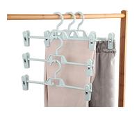 MULAIDI 5 percheros de plástico ajustables para pantalones, faldas, sujetadores, pinzas de ropa, ropa interior, ropa interior, organizador de ropa, perchas de plástico para ahorrar espacio