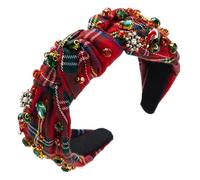 MULAIDI Elegante diadema de nudo de Navidad para mujeres y niñas, diadema festiva, cosplay, fiesta, decoración para el cabello, diadema anudada, accesorio de moda