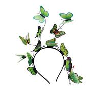 MULAIDI Tocado de hadas del bosque para mujeres y niñas, colorido simulación de mariposas, alas de pelo salvaje, aro para fotos