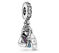 Mulan - Colgante de plata de ley 925 con texto en inglés «Be Strong», compatible con pulseras Pandora y muchas otras pulseras del Reino Unido., Plata de ley