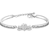 Mulan Jewelry - Pulsera con dije de flor La flor que florece en la adversidad es la más rara y hermosa de todas las pulseras de princesas, 2 inch or 50mm, Diamante de imitación