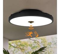 MULANDI 15W LED Deckenleuchte con detector de movimiento & Sensor Crepuscular Interior, Ø30cm, 2100 lm CCT ajustable 3000K-5000K, IP65 Impermeable, 168h prueba salina, UV 168 horas ΔE <1.5
