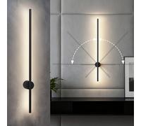 MULANDI aplique de pared interior, apliques y aplique dormitorio, 90cm LED negro 4000K cálido (8.5W), giratoria, moderno, IP44 int/ext impermeable