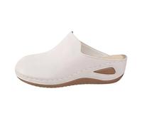 Mulas Y Zuecos Mujer Verano Cuentos, Punta Cerrada Redonda, Zapatos Ortopédicos Para Pies Anchos, Suela Suave Antideslizante Y Amortiguador, Calzado Para Interior, Jardín, Playa, Vacaciones, beige, 39