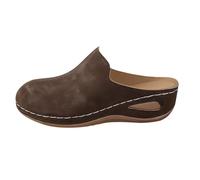 Mulas Y Zuecos Mujer Verano Cuentos, Punta Cerrada Redonda, Zapatos Ortopédicos Para Pies Anchos, Suela Suave Antideslizante Y Amortiguador, Calzado Para Interior, Jardín, Playa, Vacaciones, café, 40