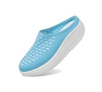 Mulas y zuecos para mujer, de malla transpirable, sin cordones, para mujer, tacón abierto, slip on à Enfiler Sandalias Punta Cerrada Redonda, Suela Gruesa Ligera, Verano al aire libre, Caminar Casual