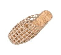 Mulas y zuecos para mujer, empeine calado, con estructura cuadrilada, sandalias para mujer, punta cerrada, espalda abierta, playa, zapatillas suela plana, corte bajo, ligera, zueco, sandalia para