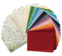 MulberryPaperStock 65 hojas de papel de seda de morera hechas a mano, fibra natural, 8.5 x 11 pulgadas, diseño para origami japonés y manualidades incluidas, rojo, verde, azul, amarillo
