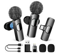 MULBEVD Micrófono Lavalier Wireless para Smartphone - Micrófono para Video Social, Micrófono Wireless iPhone/Android/Comprimé, Plug & Play, Noise-Cancelling, 10 h hasta