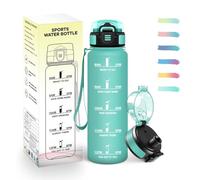 Mulbijeo Botella Agua 500ML, A Prueba de Fugas Cantimplora, Reutilizable Botella de Agua Niños, con Lemas Motivaciona lesde Tiempo, Cantimplora para Laboral, Escuela, Deportes, Oficina