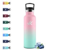 Mulbijeo Botella Agua Acero Inoxidable, 750 ML, Botella Termica, Doble Aislamiento al Vacío, Cantimplora Acero Inoxidable, Termo Agua, 2 Tapas Intercambiables, para Oficina, Gimnasia