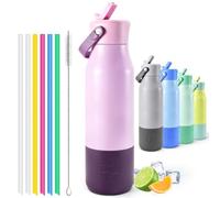 Mulbijeo Taza De Silicona Con Asa & Botella Deportiva 900ml, Acero Inoxidable Aislado Al Vacío, Mantiene Frío24h & Caliente 12h, Diseño Antifugas Para Camping, Senderismo & Aire Libre
