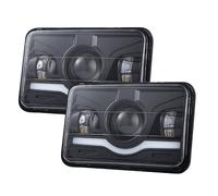 Mulcort 2Pcs Faros Delanteros LED de 4 x 6 Pulgadas, Faro LED rectangulares de 5 Pulgadas con luz Alta y Baja DRL de Repuesto para Peterbilt Kenworth Freightliner Ford Probe Oldsmobile Cutlass