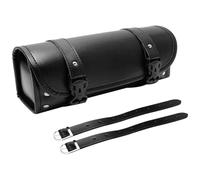 Mulcort Alforja para sillín de moto, universal, de piel sintética, con correas ajustables y bolsa impermeable para manillar, bolsa de herramientas (negro)