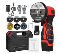 Mulcort Amoladora angular inalámbrica, herramienta de molienda eléctrica de 7000 RPM, mini amoladora con 2 baterías de 16,8 V, 2000 mAh y disco de molienda para cortar ladrillo pulido, madera