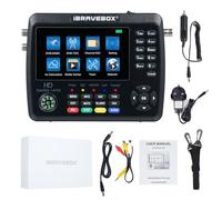 Mulcort Buscador de satélite, batería de 4000 mAh para receptor DVB-S/S2/S2X/T/T2/C HD TV satelital, pantalla LCD de 4.3 pulgadas