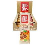 MULEBAR - Caja de 15 Barritas Energéticas - Albaricoque Pecan - Textura Suave - Fáciles de Digerir - Ingredientes 100% Naturales, Orgánicos y Veganos - Fabricado en Francia - 40gr