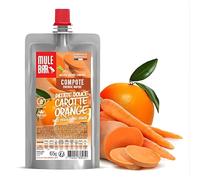 Mulebar compota energética deportiva de boniato naranja y zanahoria 65g vegana y sin gluten.