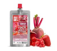 Mulebar - Compota Energética Deportiva - Fresa, Grosella y Remolacha - 65 g - Vegana - Sin Gluten - Snack Natural con Antioxidantes para Deporte